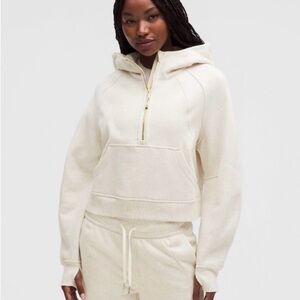 lululemon athletica Cream Half-Zip Hoodie with Gold Zipper
